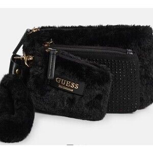 GUESS Wristlet Furry Bag new with tags Free Shipping Glamorous